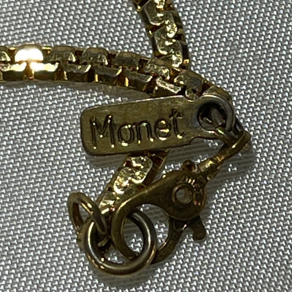 Monet Vintage Gold tone Chain Necklace 15" - Picture 5 of 9